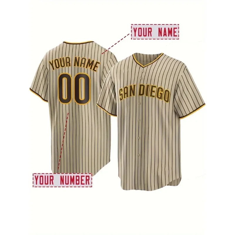 Sports Equipment Jersey - Camiseta de béisbol bordada con nombre