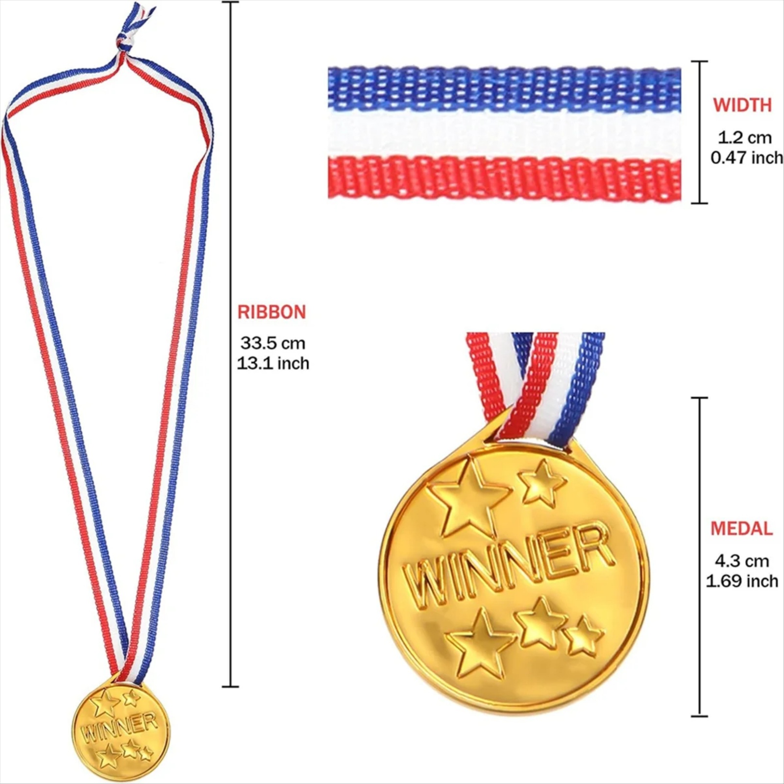 30 medallas de plástico dorada - Sports Equipment For Schools reseña y precio